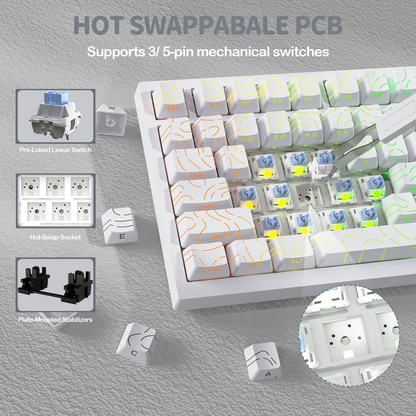 Attack Shark X820 Ultra White Contours mechanical keyboard product view