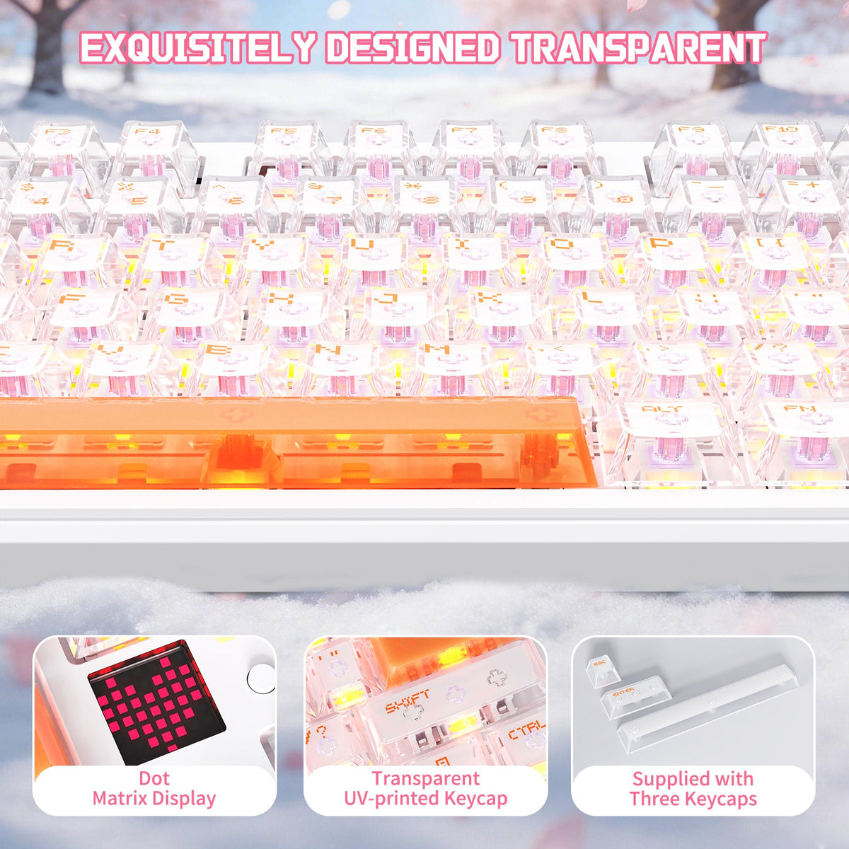 Attack Shark X87 Ultra Iced Orange wireless mechanical keyboard product view