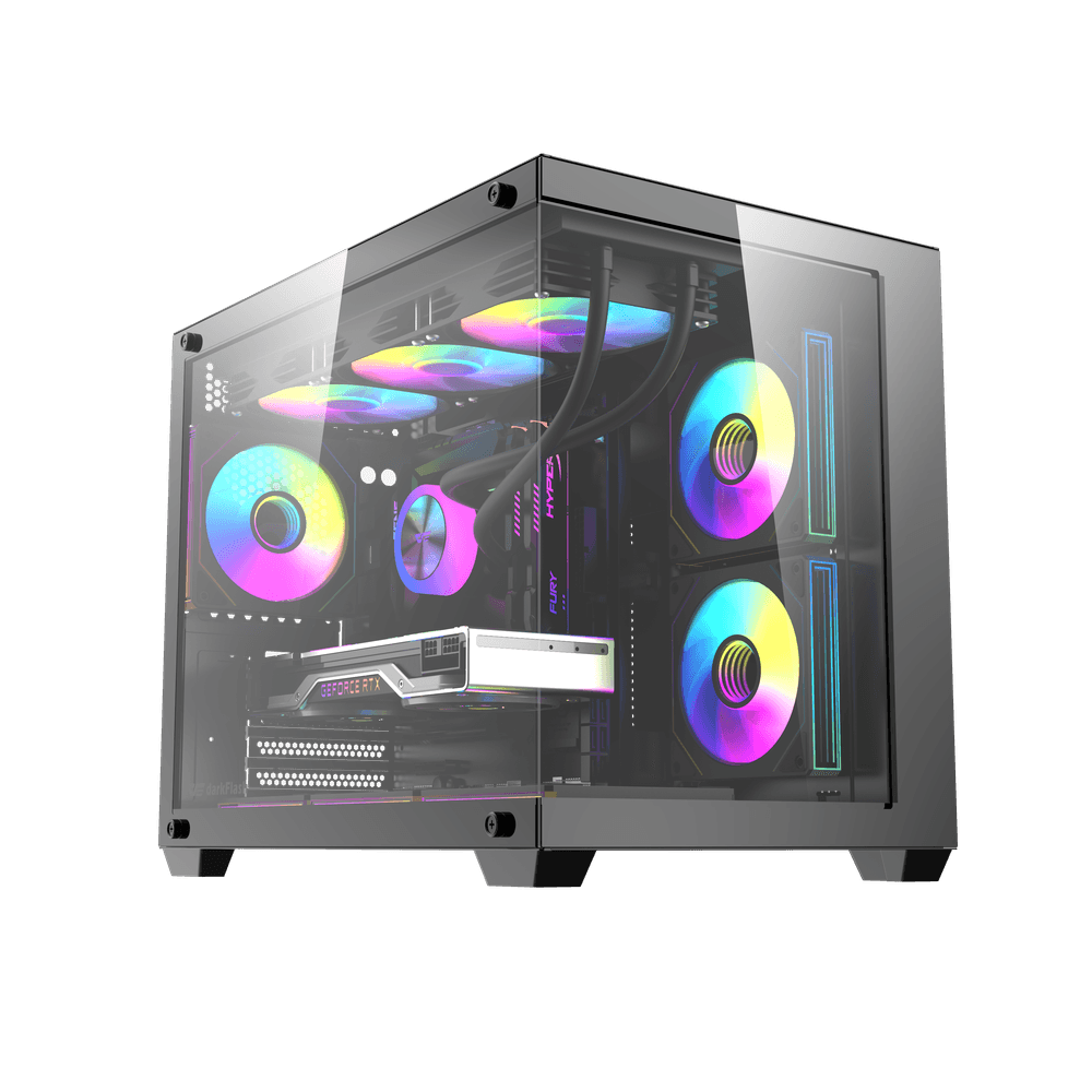 DarkFlash B275 Pro Black M-ATX PC Case official view 2