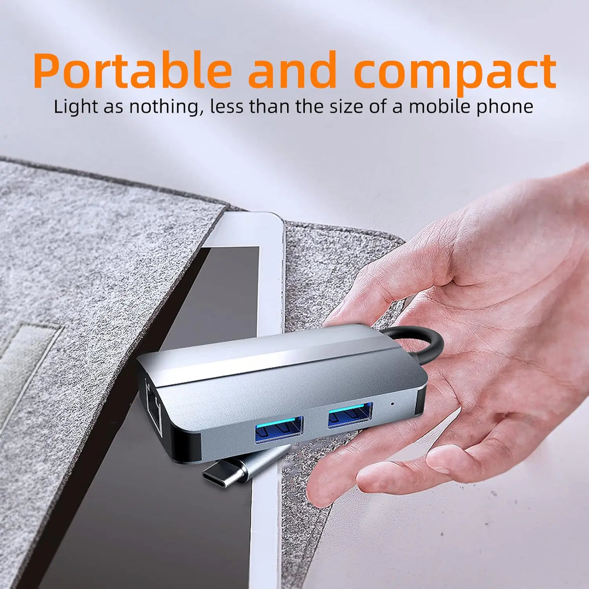 BYL 5-in-1 USB-C Hub with Ethernet and card readers