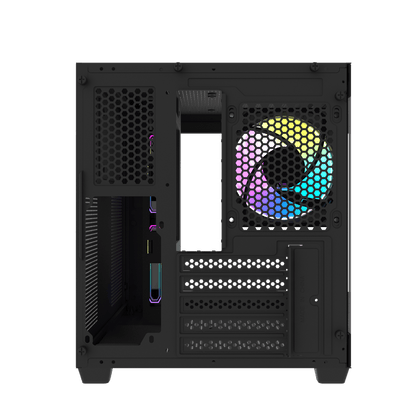 DarkFlash C275P Black M-ATX PC Case official rear view