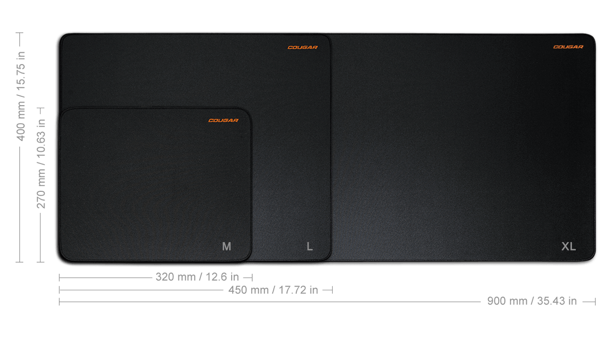 COUGAR TURBO official sizing diagram including XL 900 × 400 mm