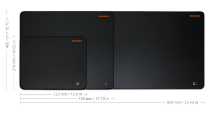 COUGAR TURBO official sizing diagram including XL 900 × 400 mm