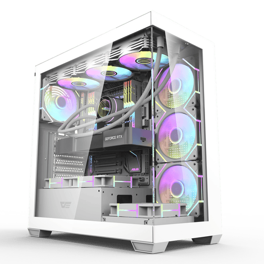 DarkFlash DS900 White panoramic tempered glass official product view