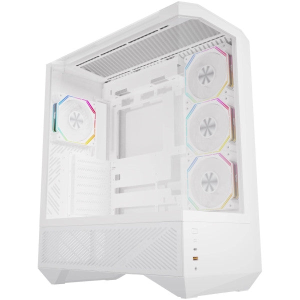 DarkFlash DY460 White ATX PC Case with 4 ARGB fans clean product view