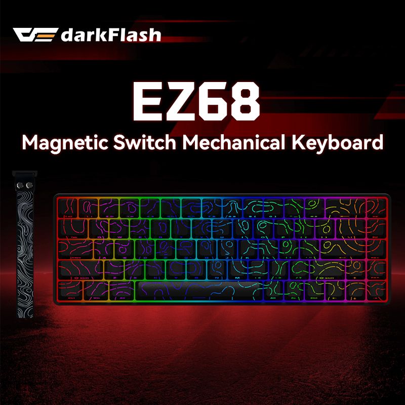 DarkFlash EZ68 magnetic switch mechanical keyboard black detail view