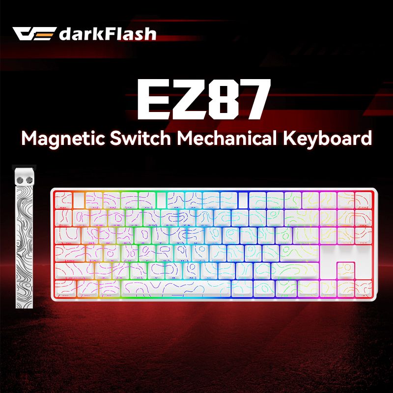 DarkFlash EZ87 magnetic switch mechanical keyboard black detail view