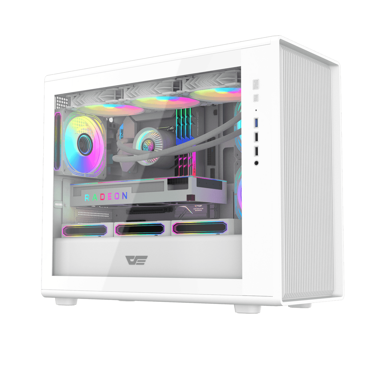 DarkFlash DB460M White M-ATX PC Case official view 2