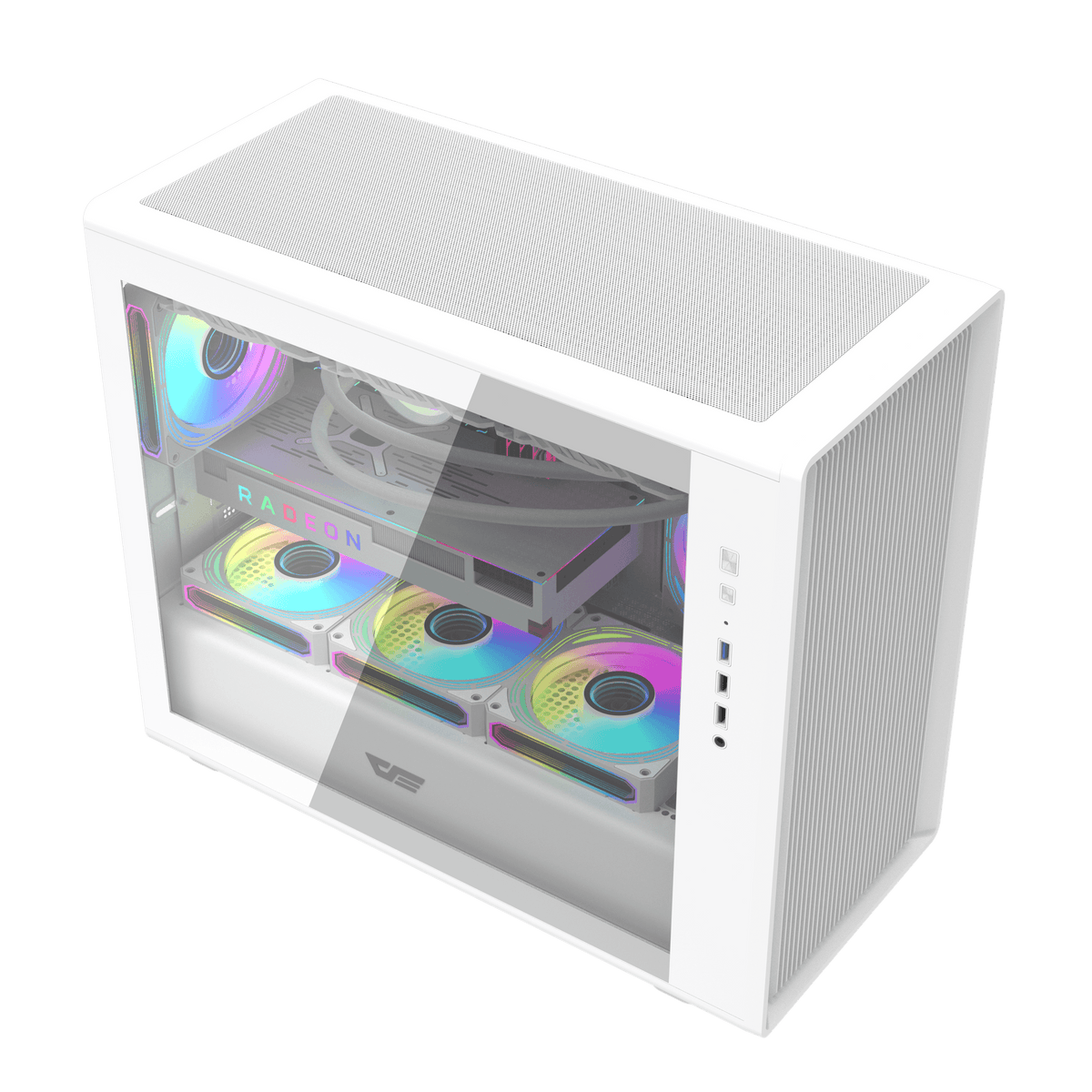 DarkFlash DB460M White M-ATX PC Case official view 3