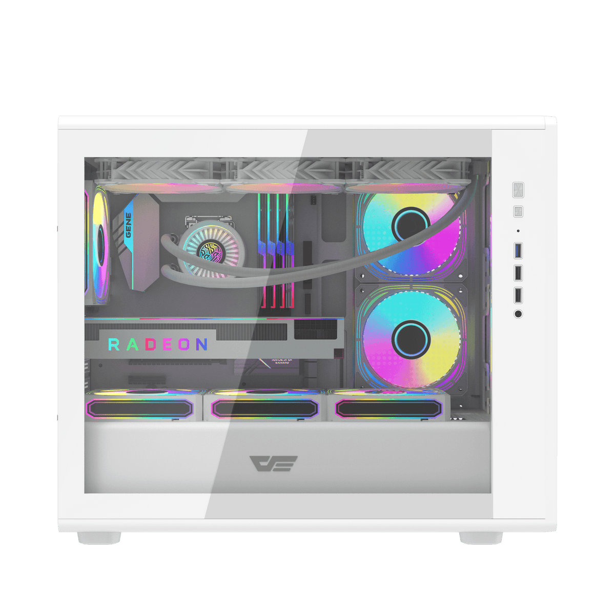 DarkFlash DB460M White M-ATX PC Case official view 6