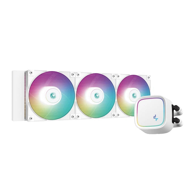 DeepCool LE720 WH 360mm ARGB liquid CPU cooler white front view