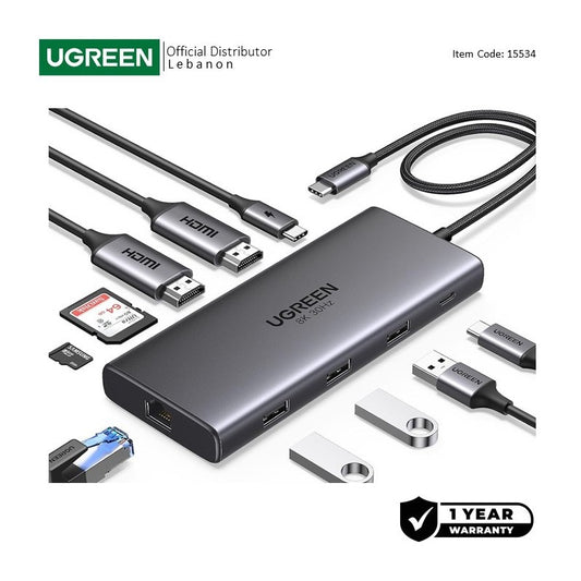 UGREEN Revodok Pro 210 10-in-1 Dual Display USB-C Hub – 8K / 100W PD (15534) — photo 1 of 8