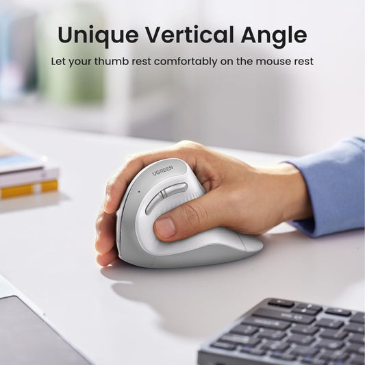 UGREEN MU008 Vertical Wireless Mouse 4000DPI – White (45759) — photo 2 of 7