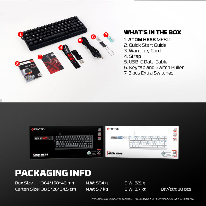 FANTECH ATOM HE68 MK811 Magnetic Gaming Keyboard – DistiPlus gallery image 10