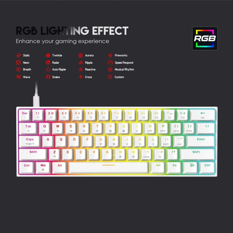 Fantech MK857 MAXFIT61 Tri-Mode Gaming Keyboard – DistiPlus gallery image 5