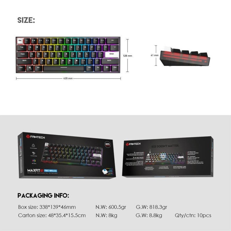 Fantech MK857 MAXFIT61 Tri-Mode Gaming Keyboard – DistiPlus gallery image 6