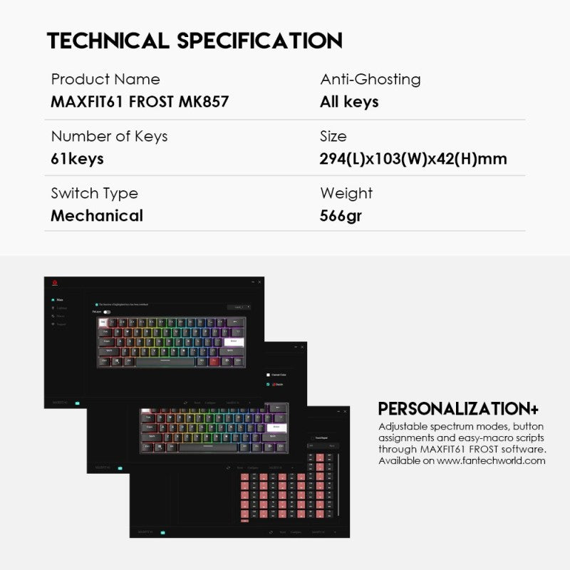 Fantech MK857 MAXFIT61 Wired Gaming Keyboard – DistiPlus gallery image 4