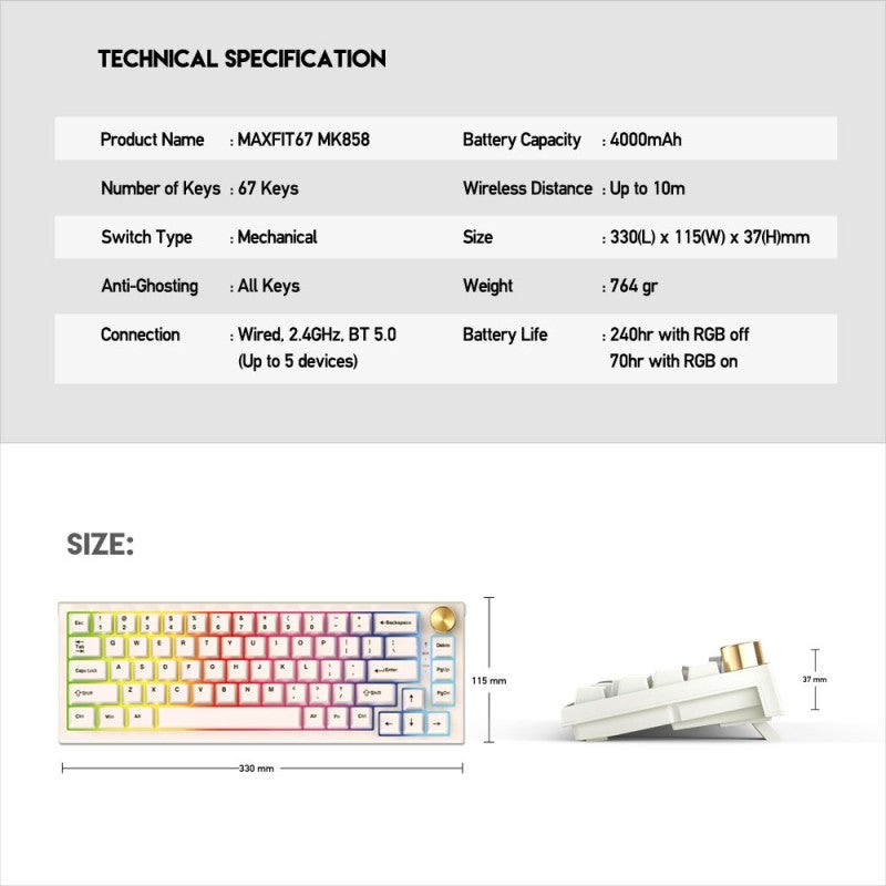 Fantech MK858 MAXFIT67 Gaming Keyboard – DistiPlus gallery image 8