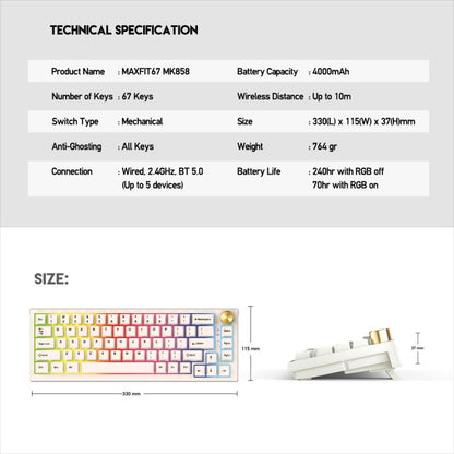 Fantech MK858 MAXFIT67 Gaming Keyboard – DistiPlus gallery image 8