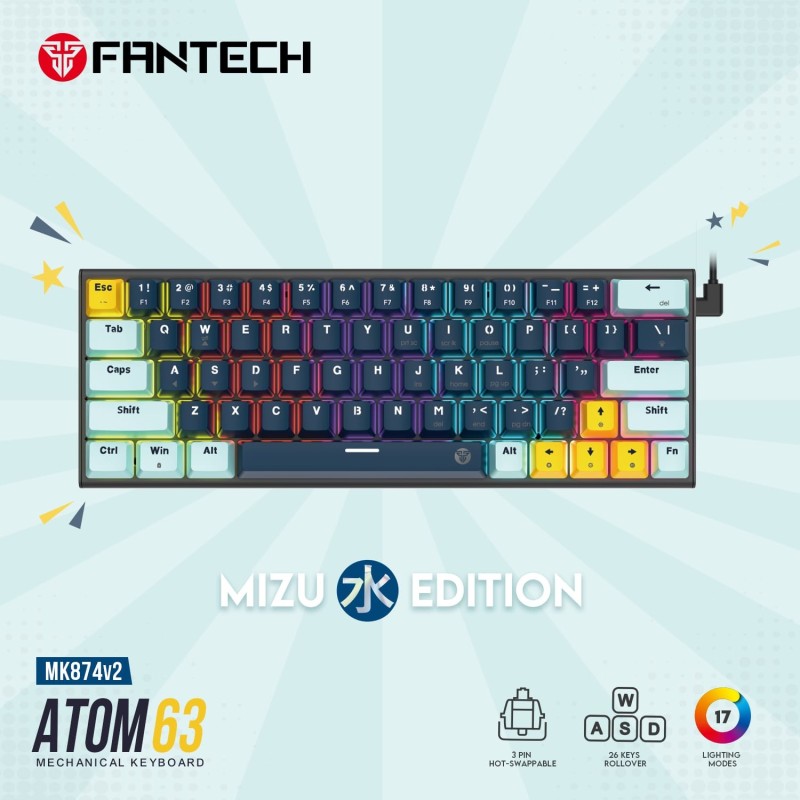 Fantech MIZU MK874V2 ATOM63 Navy Blue – DistiPlus gallery image 2