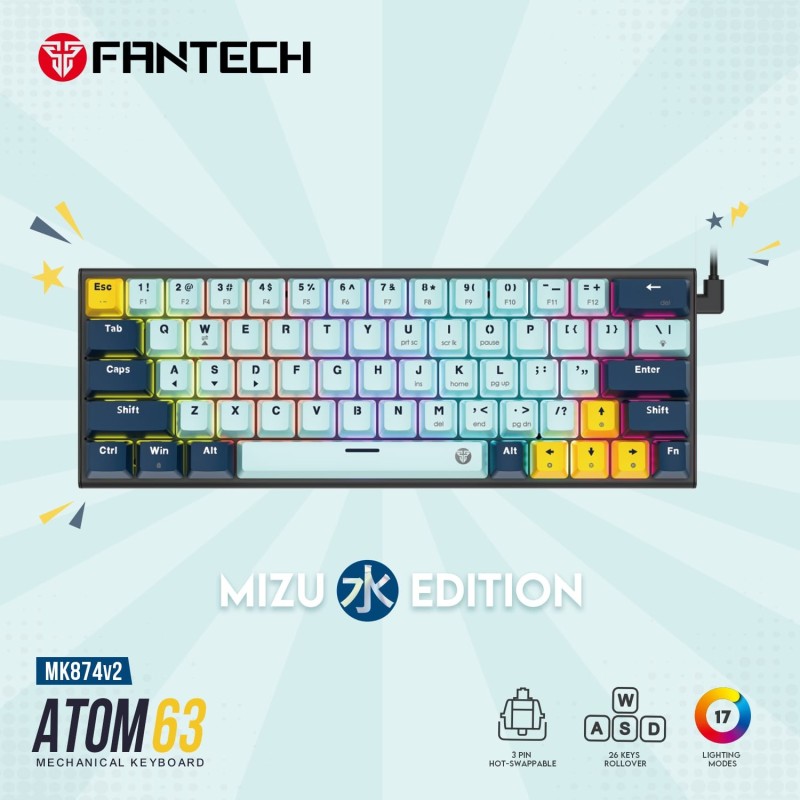 Fantech MIZU MK874V2 ATOM63 Sky Blue – DistiPlus gallery image 2