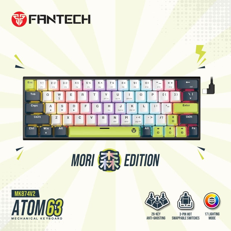 Fantech MORI MK874V2 ATOM63 White – DistiPlus gallery image 2