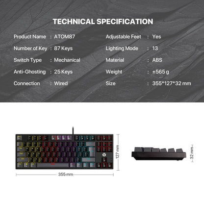 Fantech SUMI MK876V2 ATOM87 Gray – DistiPlus gallery image 8