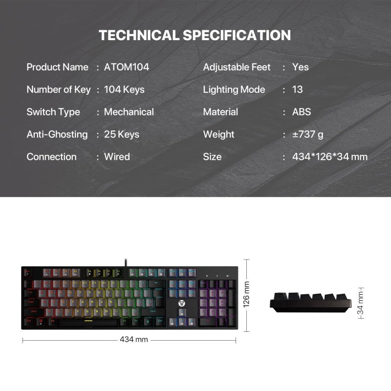 Fantech SUMI MK886V2 ATOM104 Gray – DistiPlus gallery image 8