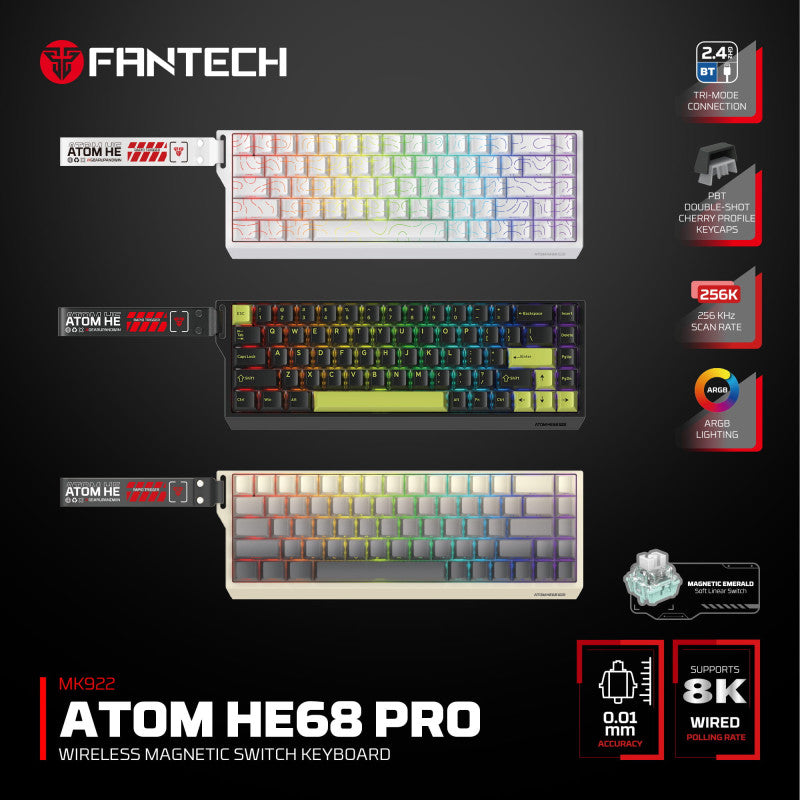 FANTECH ATOM Pro HE68 MK922 Gaming Keyboard – DistiPlus gallery image 1