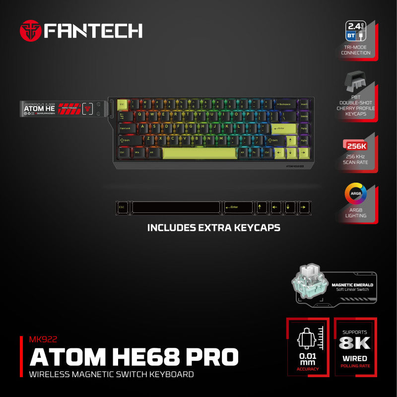 FANTECH ATOM Pro HE68 MK922 Gaming Keyboard – DistiPlus gallery image 2