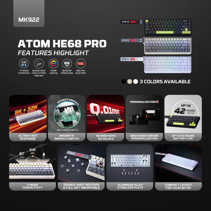 FANTECH ATOM Pro HE68 MK922 Gaming Keyboard – DistiPlus gallery image 3