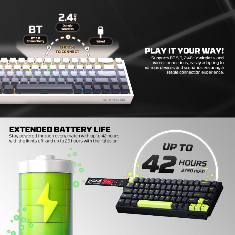 FANTECH ATOM Pro HE68 MK922 Gaming Keyboard – DistiPlus gallery image 6