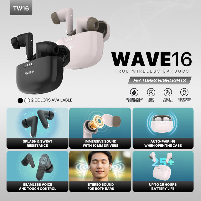FANTECH WAVE 16 Wireless Earbuds – DistiPlus gallery image 3