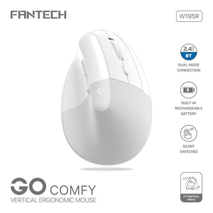FANTECH W195R GO COMFY Vertical Wireless Mouse – DistiPlus gallery image 1