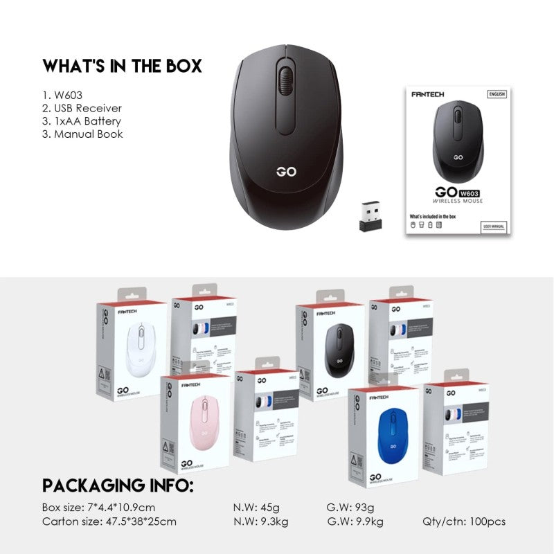 Fantech W603 GO Wireless Office Mouse – DistiPlus gallery image 9