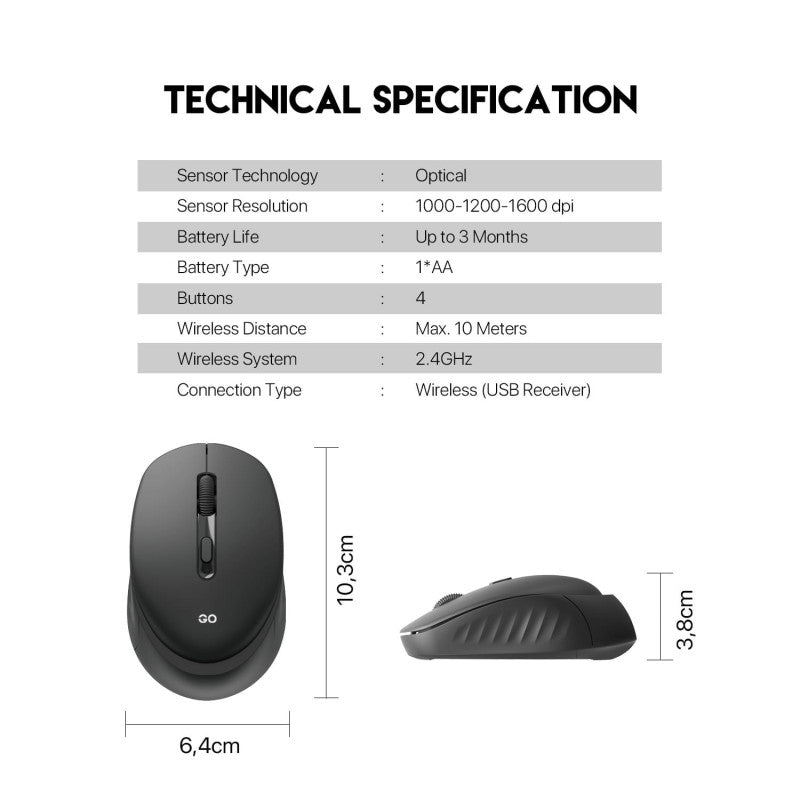Fantech W609 GO Wireless Productivity Mouse – DistiPlus gallery image 8