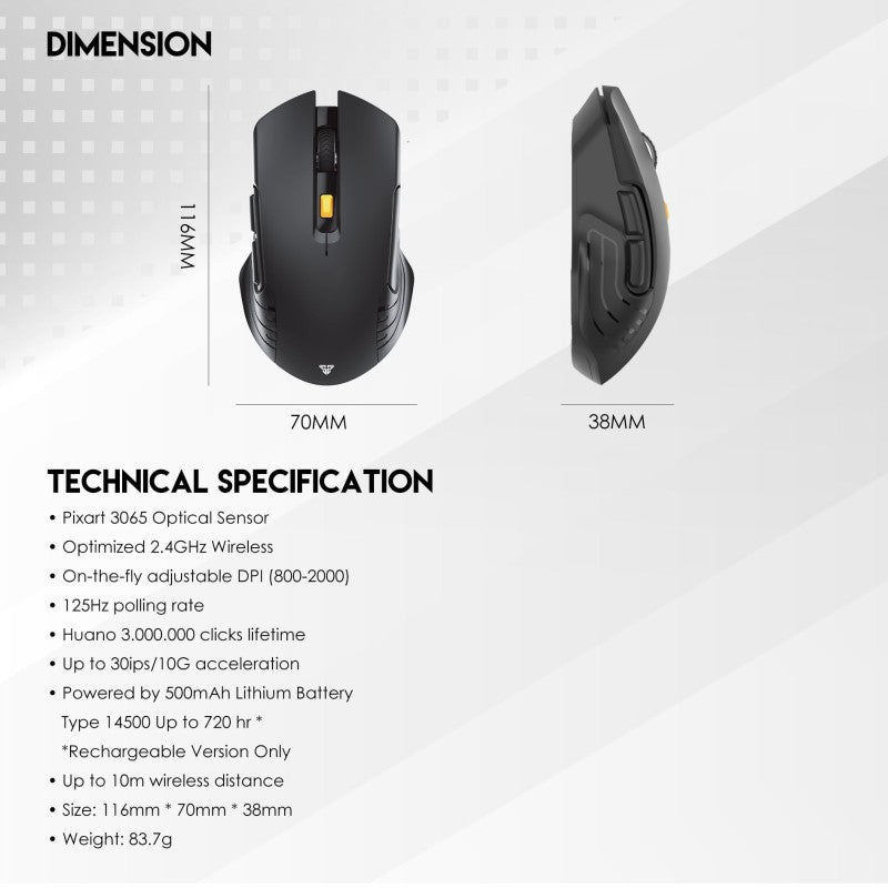 Fantech WG12R RAIGOR III Wireless Gaming Mouse – DistiPlus gallery image 8