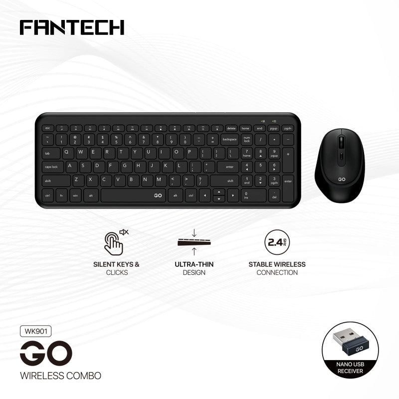FANTECH WK901 Wireless Keyboard and Mouse Combo – DistiPlus gallery image 2
