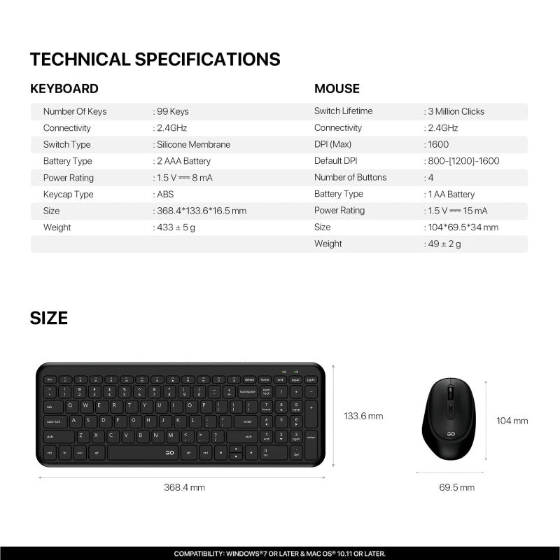 FANTECH WK901 Wireless Keyboard and Mouse Combo – DistiPlus gallery image 10