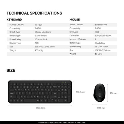 FANTECH WK901 Wireless Keyboard and Mouse Combo – DistiPlus gallery image 10