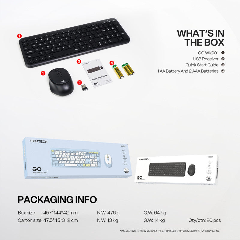 FANTECH WK901 Wireless Keyboard and Mouse Combo – DistiPlus gallery image 11
