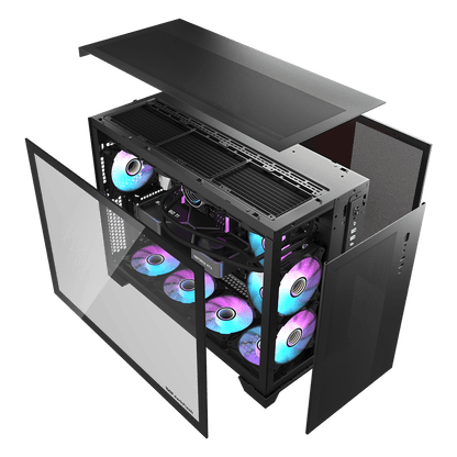 DarkFlash DS5000 Black ATX PC Case official view 2