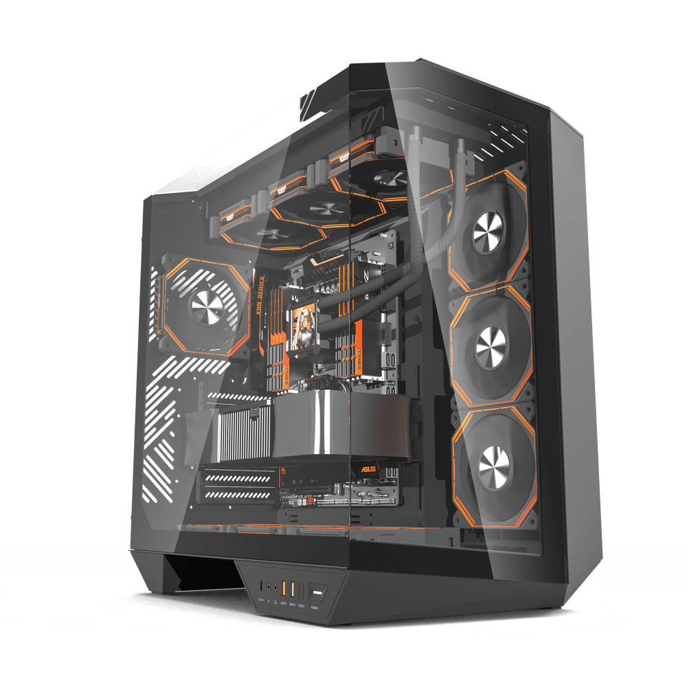 DarkFlash DY470 Black ATX PC Case official view 2