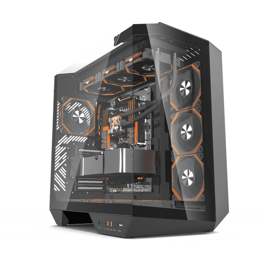 DarkFlash DY470 Black ATX PC Case official view 2