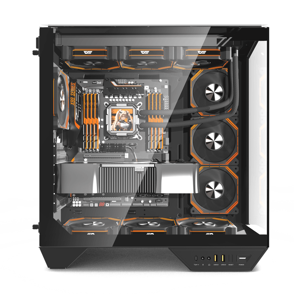 DarkFlash DY470 Black ATX PC Case official view 3