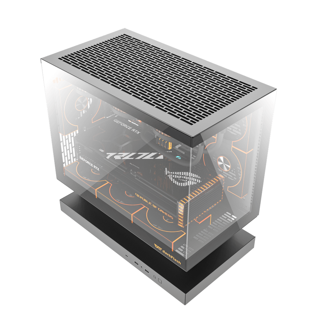 DarkFlash FLOATRON F1 Black M-ATX PC Case official view 2