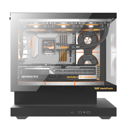 DarkFlash FLOATRON F1 Black M-ATX PC Case official view 4