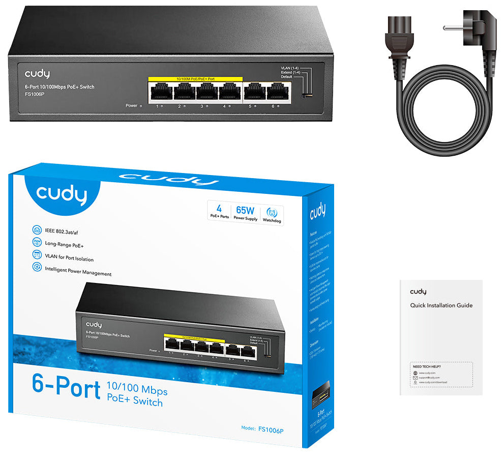 Cudy FS1006P V3.0 6-port PoE+ switch