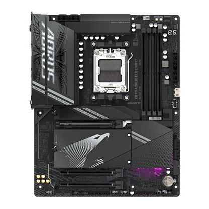 GIGABYTE X870 AORUS ELITE WIFI7 motherboard complete front view