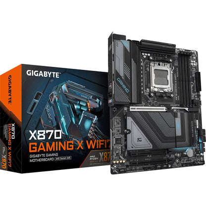 GIGABYTE X870 GAMING X WIFI7 motherboard box and product